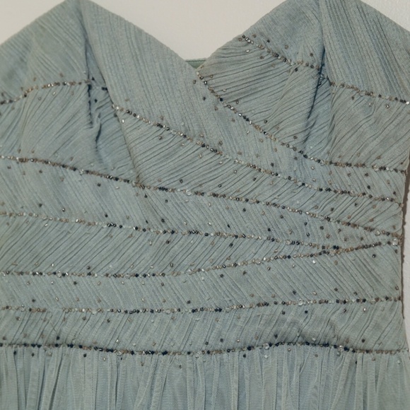 BCBG Mint Green Silk, Beaded Dress, Size 4 - Picture 2 of 5